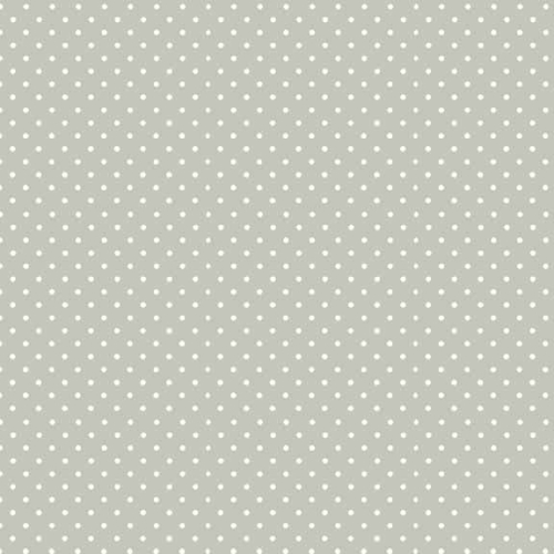 Spot On Silver Grey White Polkadot on Light Grey Cotton Fabric by Makower
