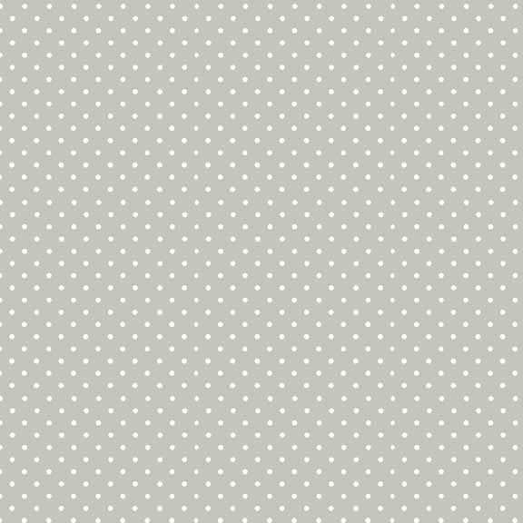 Spot On Silver Grey White Polkadot on Light Grey Cotton Fabric by Makower