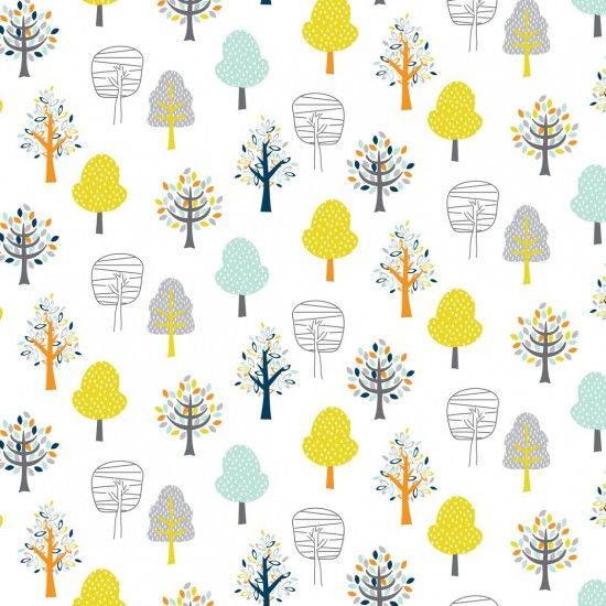 Woodland Friends Trees Forest Tree Botanical Leaf on White Leaves Nursery C