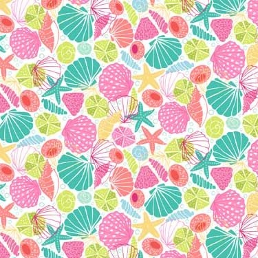 Merryn Shells Seashells Sea Shell Beach Clam Shell Star Fish Stars Cotton F