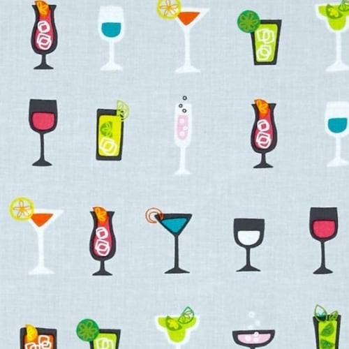 REMNANT Happy Hour Cocktails Glasses Silver Drinks Cocktail Glass Cotton Fa
