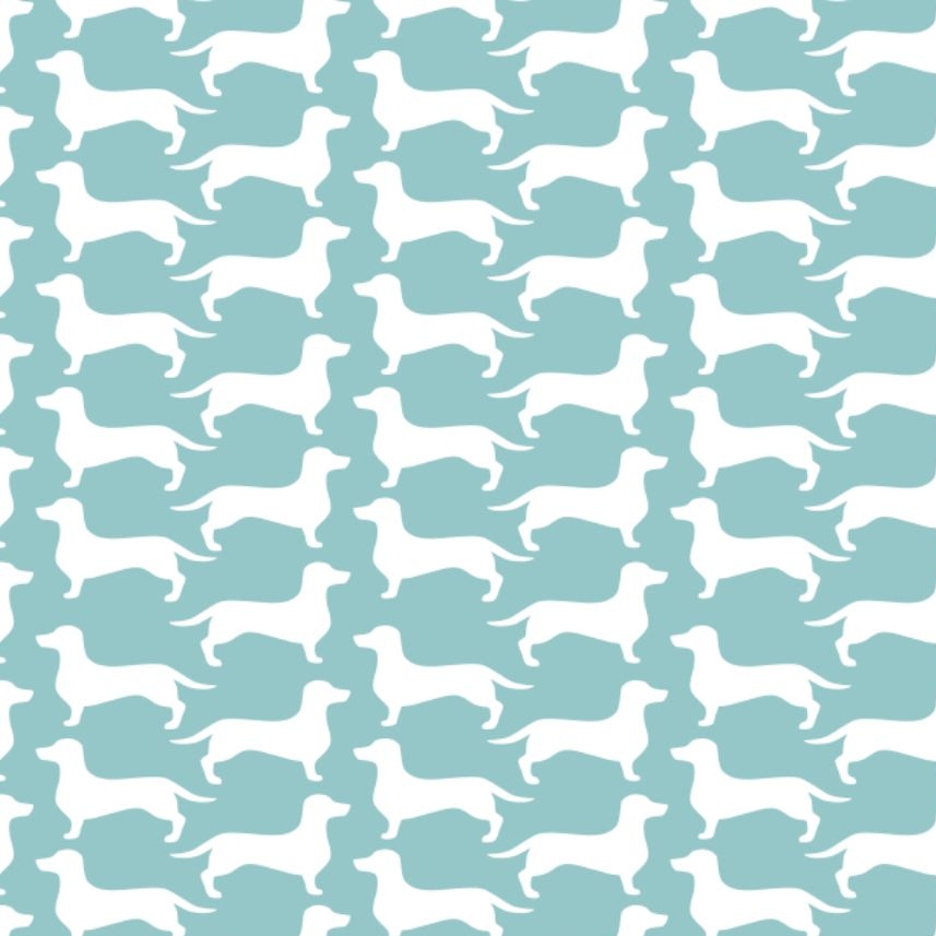 1 Metre Dachshund Sausage Dog Dog Gone It Silhouette Wiener Dog Turquoise C