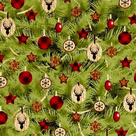 1 Metre Winter's Friends Allover Tree Christmas Tree Stag Plaid Star Bauble