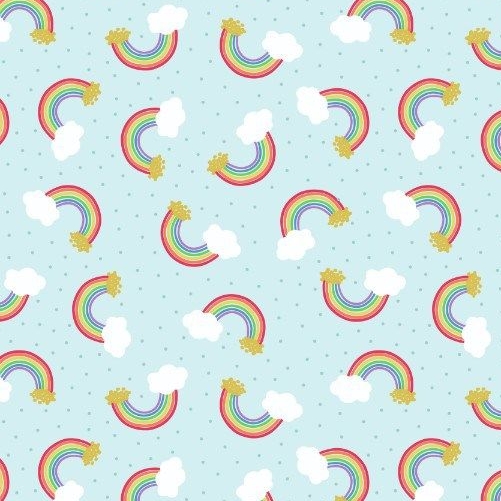 Rainbow Small Things Mystical and Magical Rainbows Pale Blue Metallic Gold