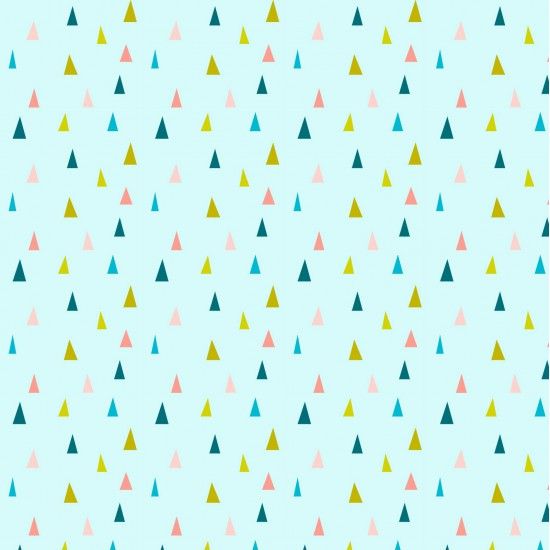 Neighbourhood Triangles Geometric Triangle Blue Pink Mustard Yellow Cotton