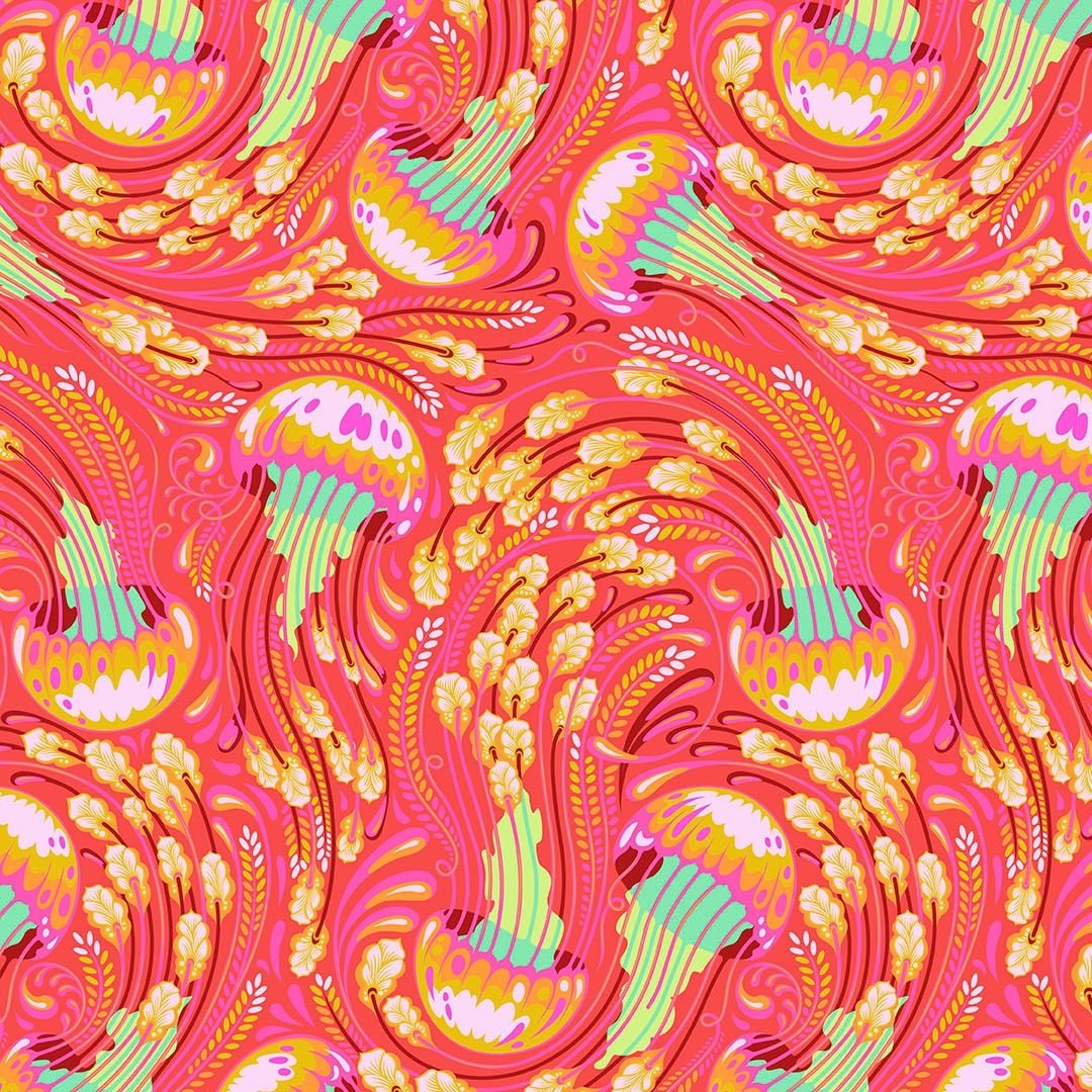 Tula Pink Zuma Sea Bloom Glowfish Jellyfish Botanical Cotton Fabric