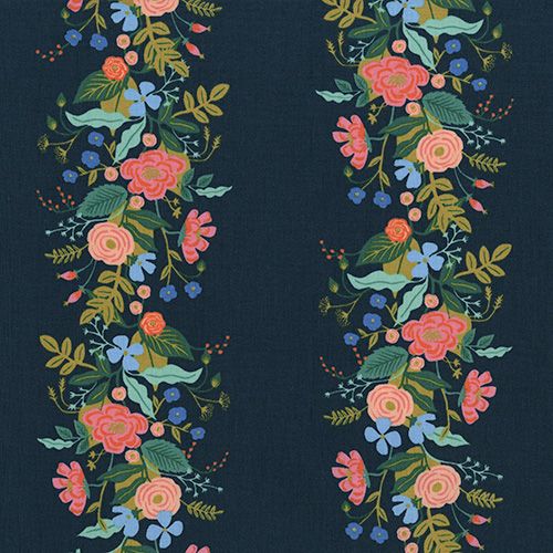 Hummingbirds and Hibiscus Lei Down Leaf Green Flowers Floral Stripe Tropica