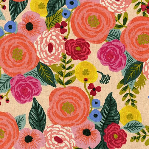 Rifle Paper Co. English Garden Juliet Rose Cream Floral Botanical Cotton Linen Canvas Fabric