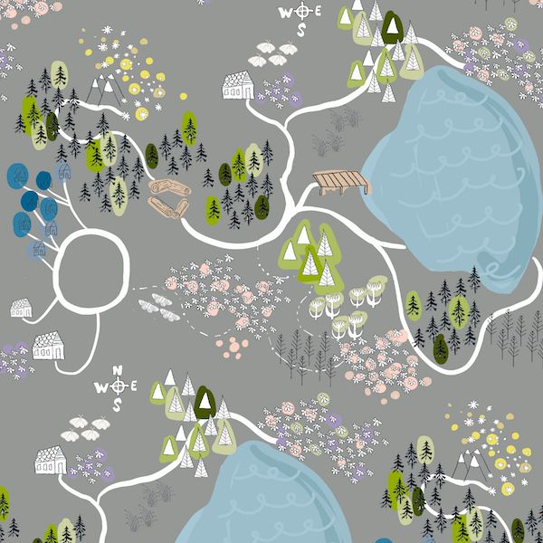 Night Hike Gravel Hiking Trail Mountains Log Cabin Camping Forest Map Cotto