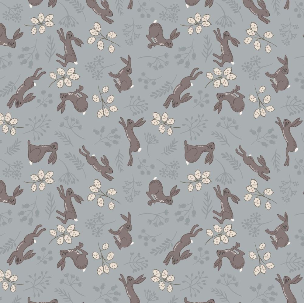 The Water Meadow Hare Grey Botanical British Wildlife Countryside Cotton F