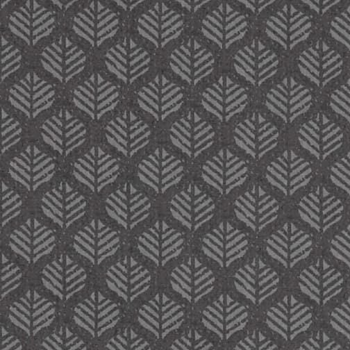 Leaf Grey Leaves Botanical Chunilio Stof France Stretch Cotton Jersey Knit