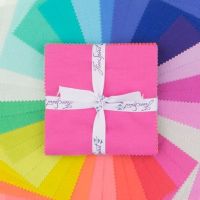 Tula Pink Designer Solids Rainbow Plain Colours Coordinates 42 Precut 5 inch Squares Cotton Fabric Charm Pack