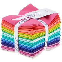 Tula Pink Designer Solids Rainbow Plain Colours Blenders Coordinates 22 Fat Quarter Bundle Cotton Fabric Cloth Stack Full Collection