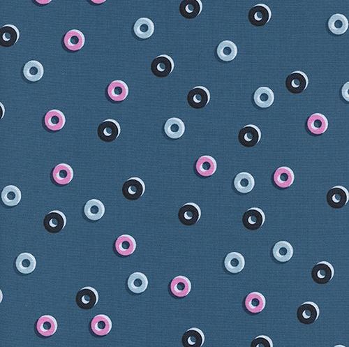 Steno Pool Reinforcers Blueberry Rings Cotton Fabric by Cotton + Steel