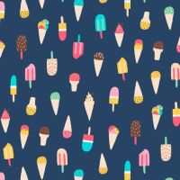 Life's A Beach Ice Cream Regatta Popsicle Ice Lolly Icecreams Dear Stella Cotton Fabric