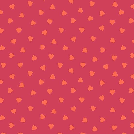 Mixtape Heart of Glass Rhubarb Geometric Hearts Libs Elliott Cotton Fabric