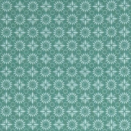 Flower Teal Floral Dotty Celadon Stof France Stretch Cotton Jersey Knit Fab