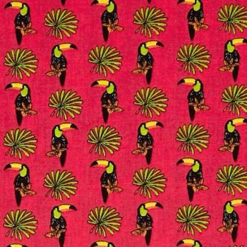 Toucan Tucana Grenadine Lorraine Toucans Pink Digital Extra Wide Cotton Fabric
