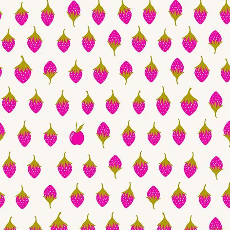 Alison Glass Road Trip Apples Sweet Stawberries Apple Strawberry Pink White