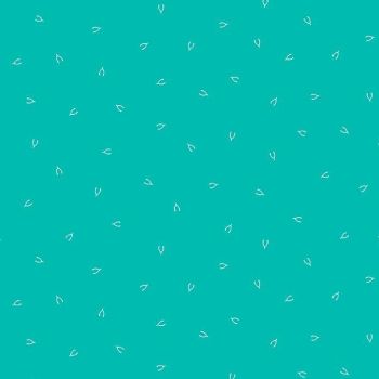 Lucky Charms Basics Wish Bone Teal Aqua Wishbones Turquoise Figo Cotton Fabric
