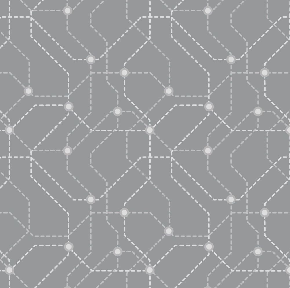City Nights Black Cab Geometric Metallic Silver Car Taxi Cotton Fabric