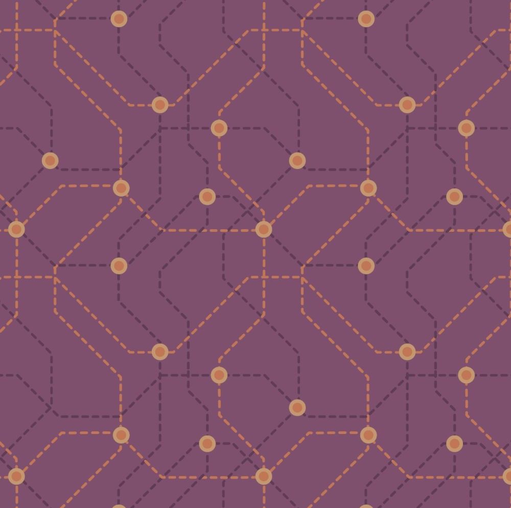 City Nights Underground Copper Maroon Geometric Metallic Rose Gold Purple M