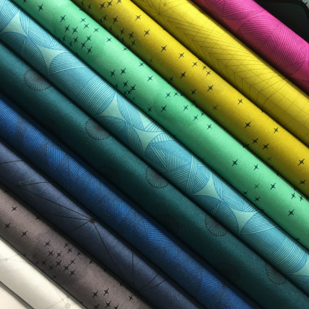 Quantum Rainbow Giucy Giuce 10 Cotton Fabrics Fat Quarter Bundle Cloth Stac
