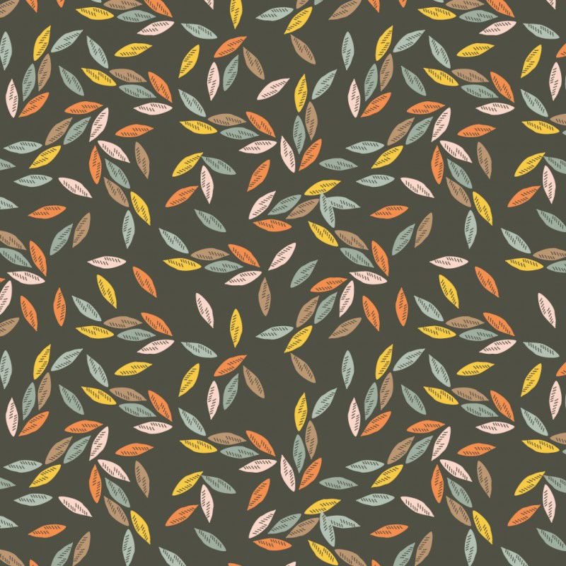 Ravishing Rayons Autumn Leaves Leaf Brown Viscose Rayon Challis Fabric 145c