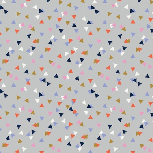 Amelie Geometric Triangles Confetti Triangle Grey Blender Coordinate Cotton