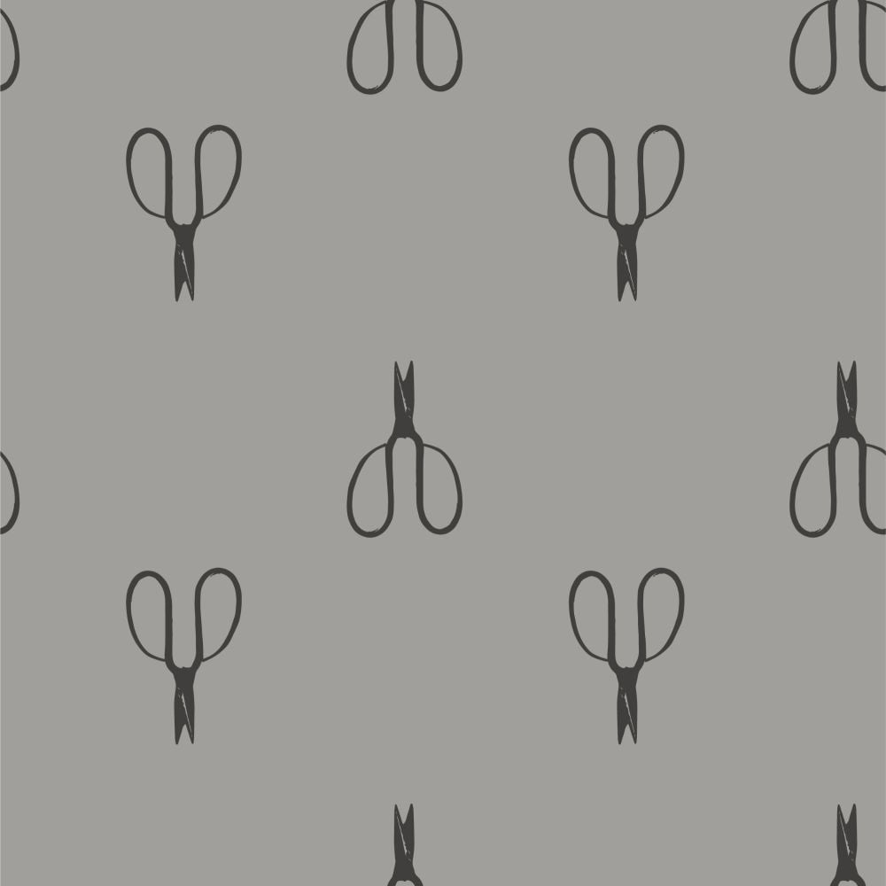 Shades of Grey Vintage Scissors Sweet Bee Designs Cotton Fabric