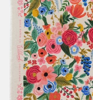 Rifle Paper Co. Wildwood Garden Party Pink Rose Floral Botanical Cotton Linen Canvas Fabric