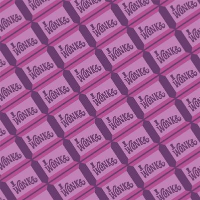 Willy Wonka and the Chocolate Factory Wonka Bar Purple Chocolate Cotton Fab