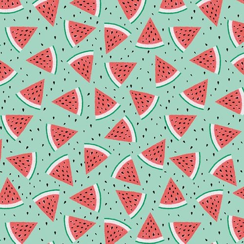 Summerlicious Watermelon Melon Slices Summer Fruit Tropical Cotton Fabric