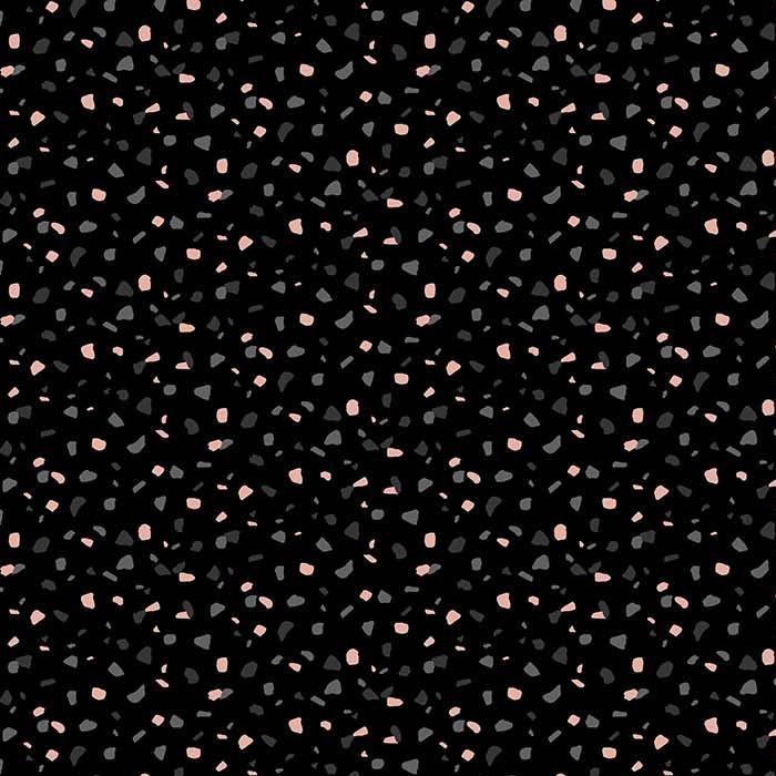 Perfect Day Terazzo Black Confetti Geometric Scatter Cotton Fabric