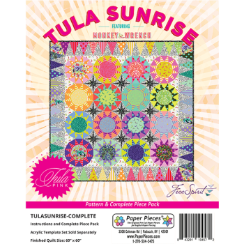 Tula Pink Sunrise Quilt Pattern & Complete EPP English Paper Piecing Paper Piece Pack