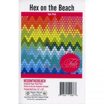 Tula Pink Hex on the Beach Quilt Pattern & Complete EPP English Paper Piecing Paper Piece Pack