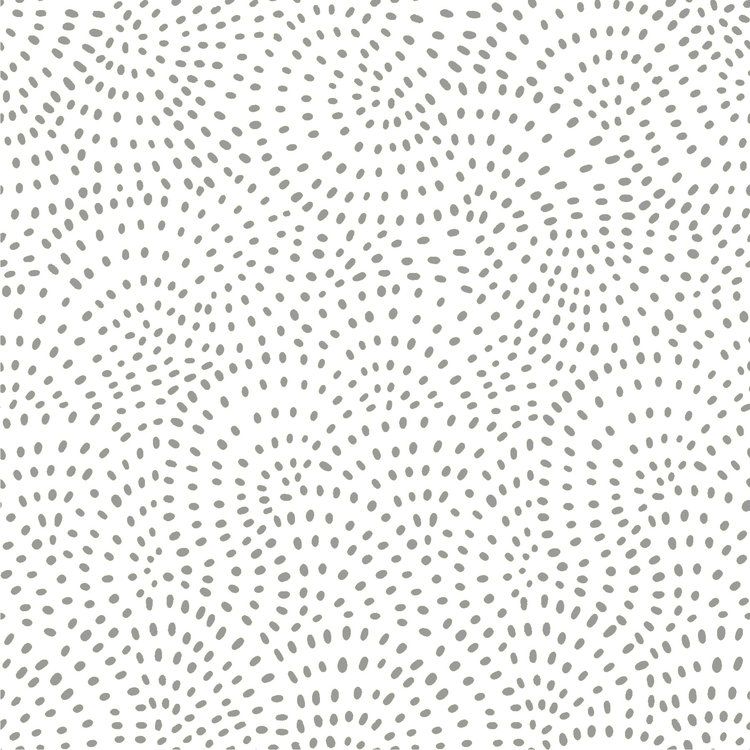 Twist Metallic Silver on White Texture Spotty Polkadot Dotty Cotton Fabric