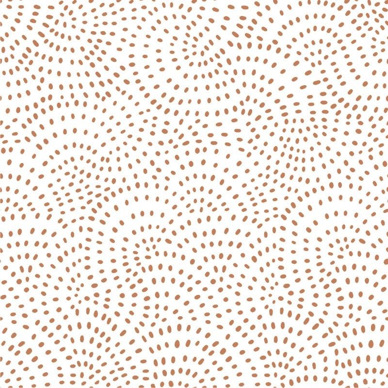 Twist Metallic Copper Rose Gold on White Texture Spotty Polkadot Dotty Cott