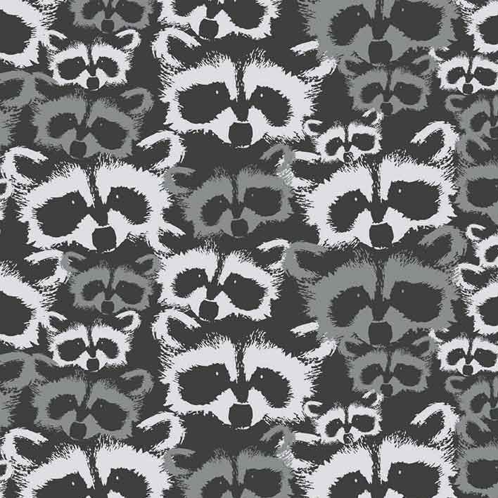Geo Forest Raccoons Geometric Raccoon Triangles Cotton Fabric