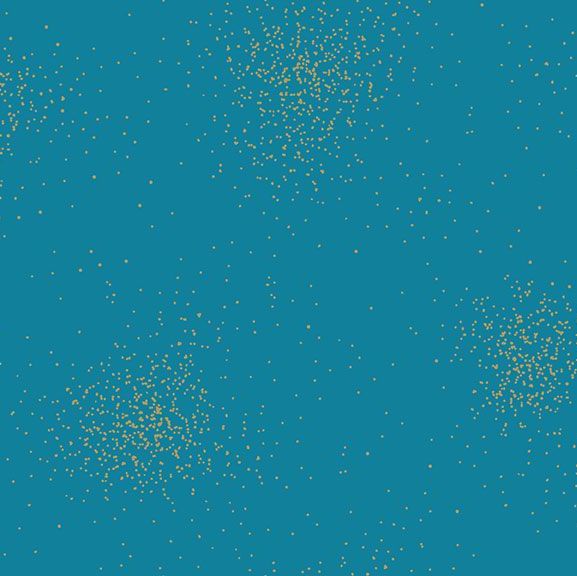 Greatest Hits Vol 1 Spray Cerulean Metallic Spatter Geometric Cotton Fabric