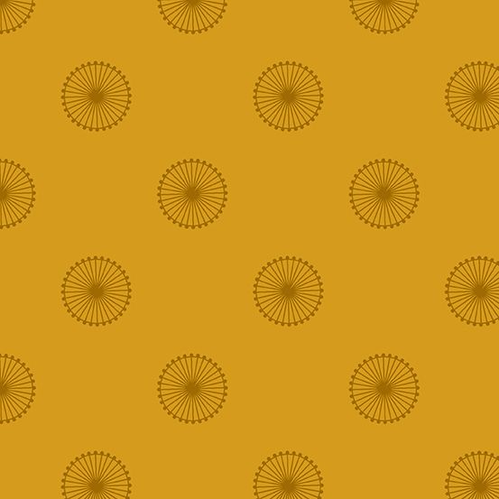 Quantum Chromosome Siena Mustard Yellow Circles Linear Geometric Lines Blen