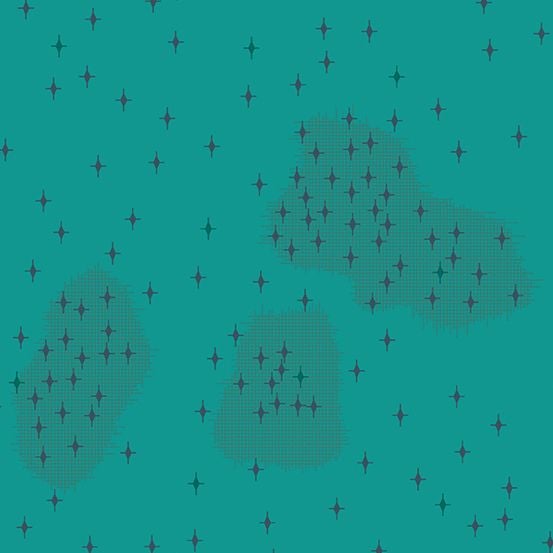 Redux Polaris Calypso Teal Stars Geometric Blender Giucy Giuce Cotton Fabri