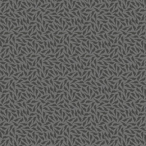 Tattooed North Lightning Bolts Charcoal Grey Libs Elliott Cotton Fabric