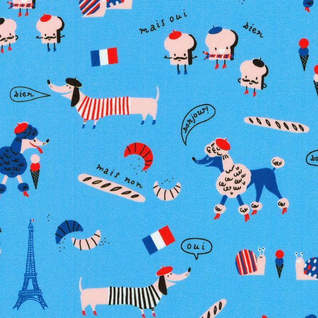 Hello Lucky France Blue Paris French Toast Eiffel Tower Patisserie Poodle D