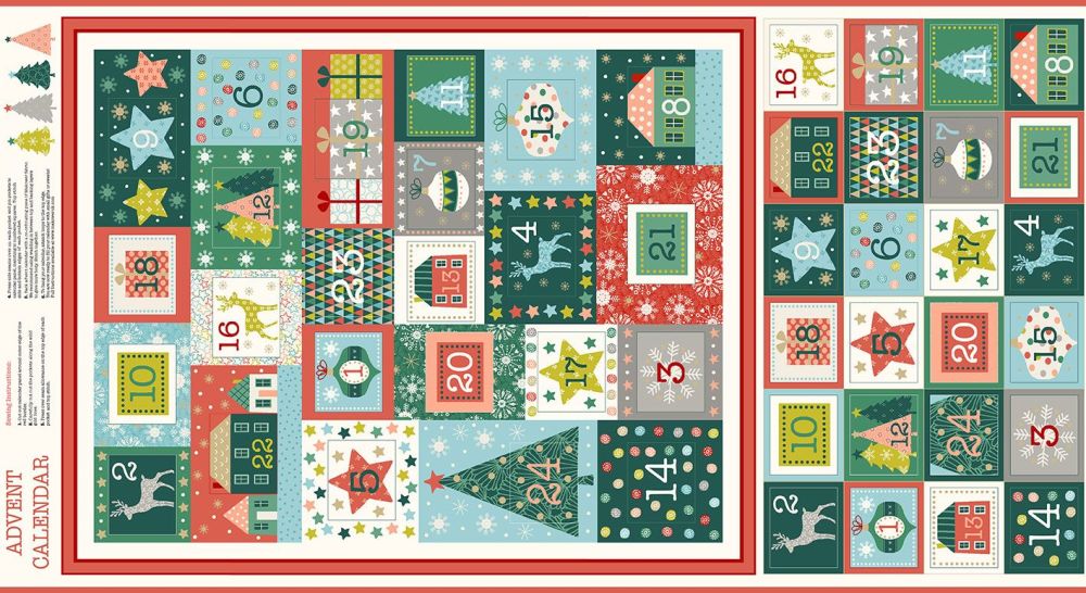 Advent Calendar Christmas DIY Panel Merry Christmas Festive Project Cotton