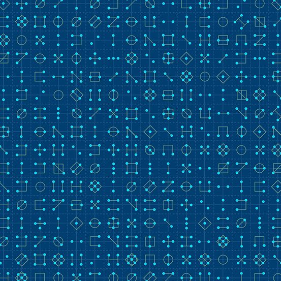 Declassified Cipher Tanzanite Dark Blue Symbol Linear Geometric Lines Blend