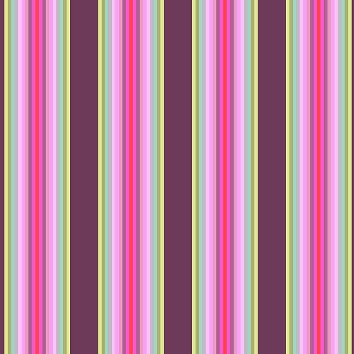 RARE Tula Pink Chipper Tick Tock Stripe Raspberry Cotton Fabric