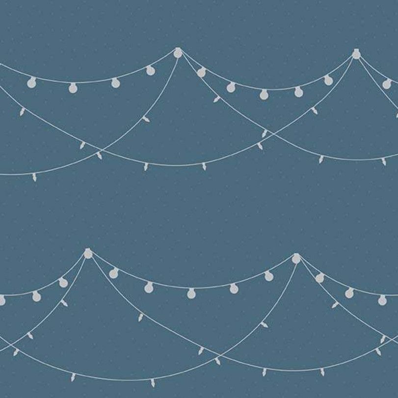 Fairy Edith String Lights Blue Party Festoon Light Bulbs Cotton Fabric
