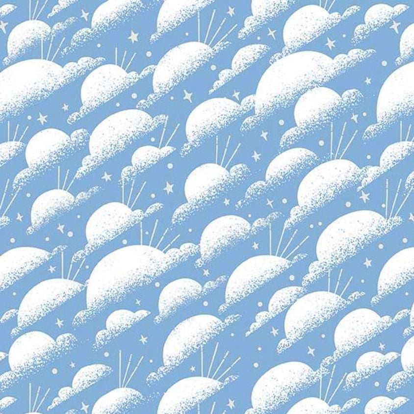 Dorothy's Journey Sky Blue Clouds Cloudy Skies Wizard of Oz Cotton Fabric