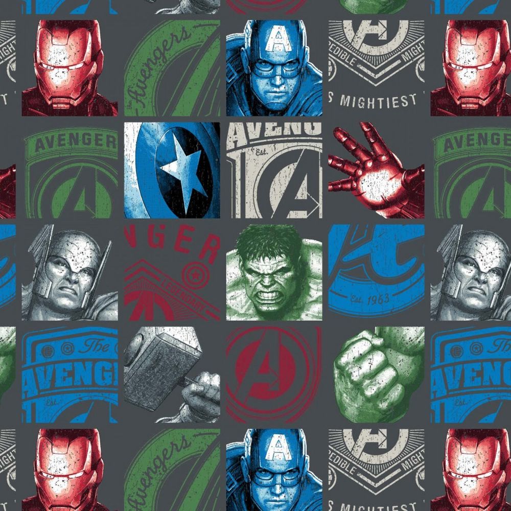 Marvel Avengers Charcoal Hero Block Superhero Character Thor Hulk Captain A